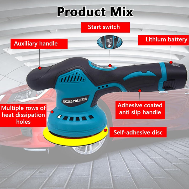 Torvex power tool: cordless car polisher with long-lasting dual batteries