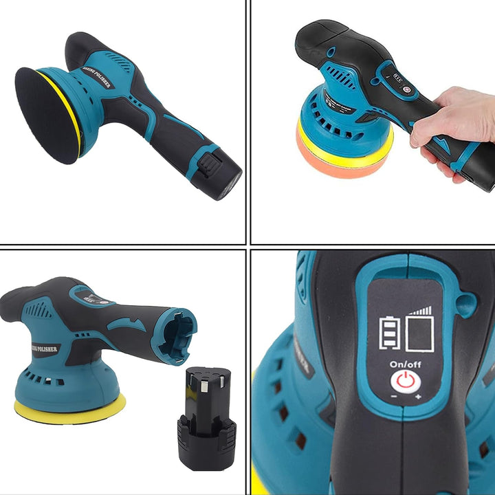 Car polishing machine, cordless Torvex with variable 8-speed control