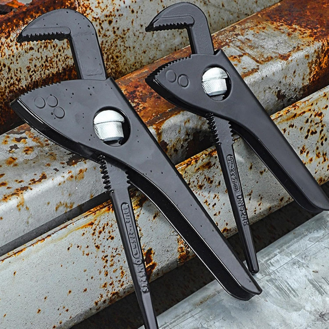 A set of essential tools including Torvix adjustable water pump pliers for home and garden