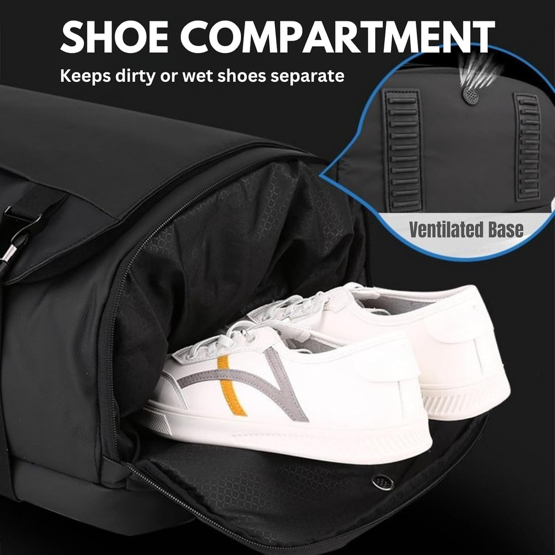 Close-up of the durable, waterproof material of the unisex 15-inch laptop bag.