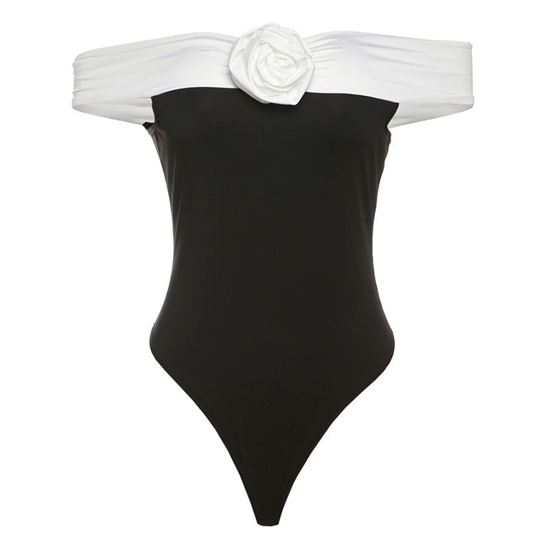 Fashionable off-shoulder floral swimsuit for women. Embrace trendy beachwear & elegant summer style.
