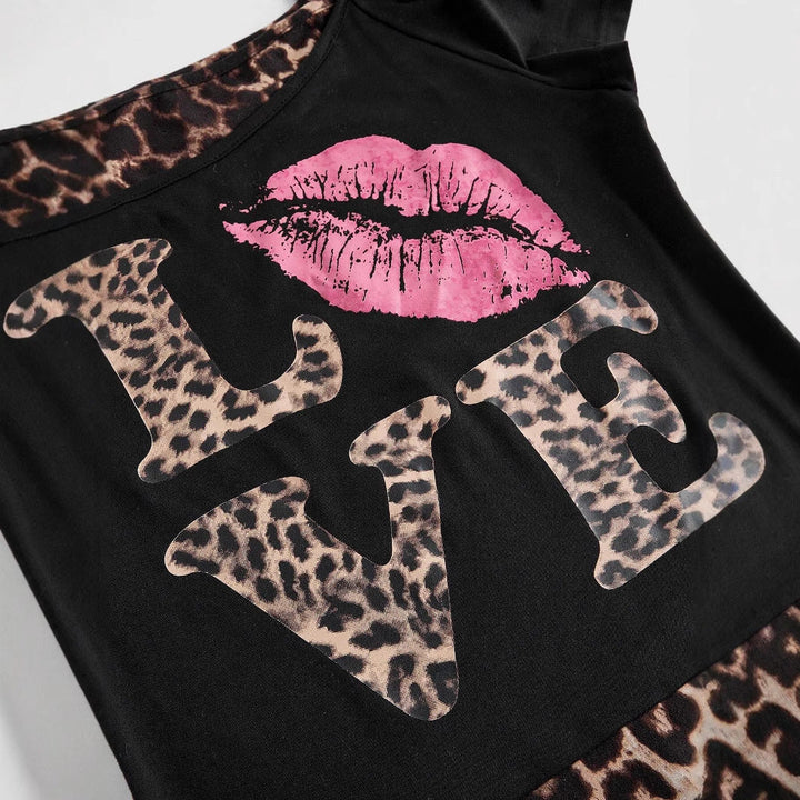Chic women's off-shoulder leopard print top. Perfect for summer fashion, casual outfits, or a stylish party look.