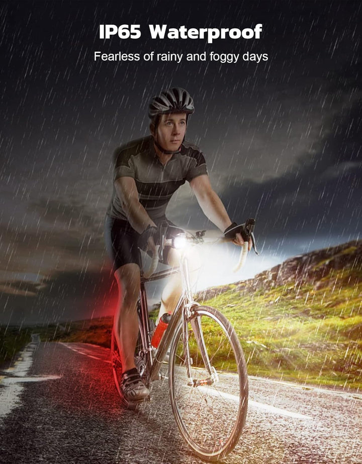 Easy-install USB rechargeable bike light set, ultra slim LED design for quick attachment