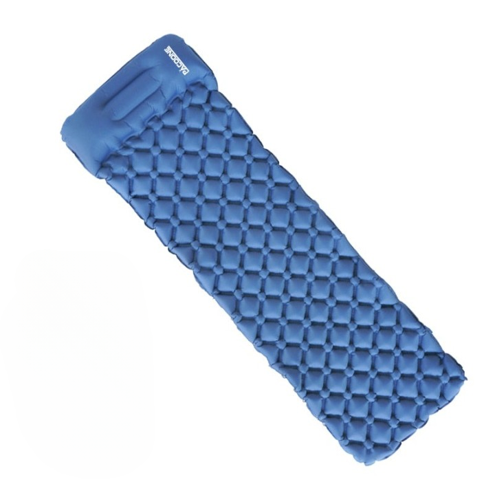 Backpacking essential: ultralight sleeping pad with a built-in pump for quick, easy setup.