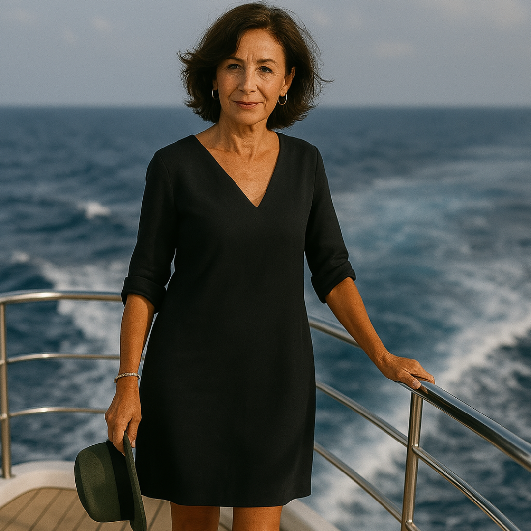 Unique flowy women's summer midi dress, perfect for effortless casual style or elegant holiday outfits.