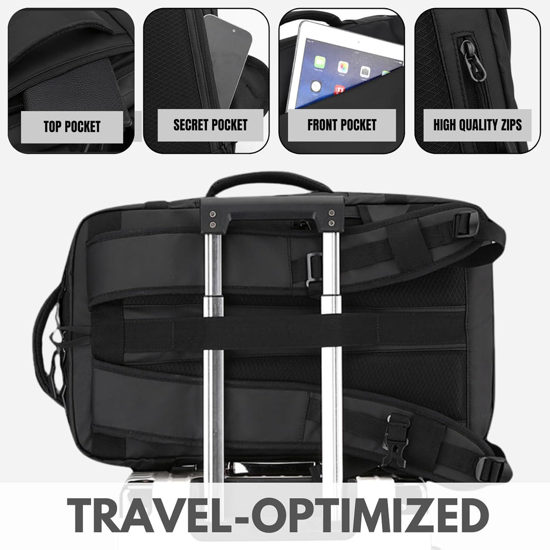 Premium waterproof laptop bag for 15-inch devices, offering side access & convenient USB-C charging.