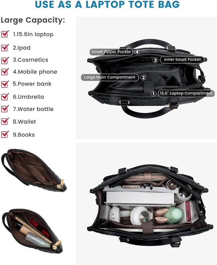 Stylish unisex insulated lunch & laptop tote. A practical work & travel bag for daily essentials and organization.