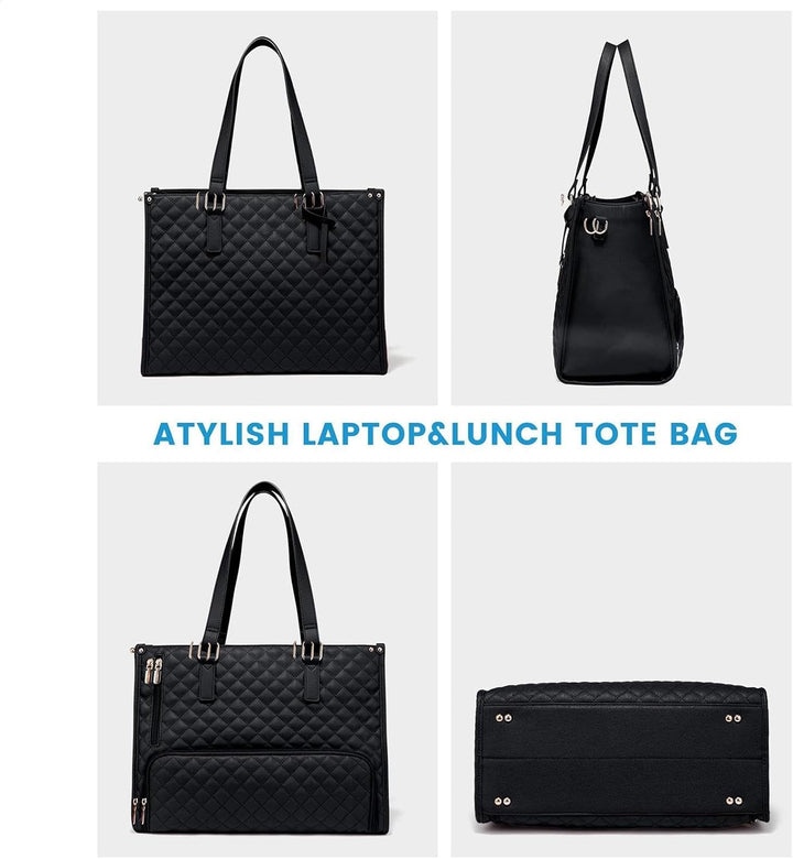 Versatile unisex 2-in-1 tote: insulated compartment for lunch, separate pocket for laptop. Ideal daily essentials bag.