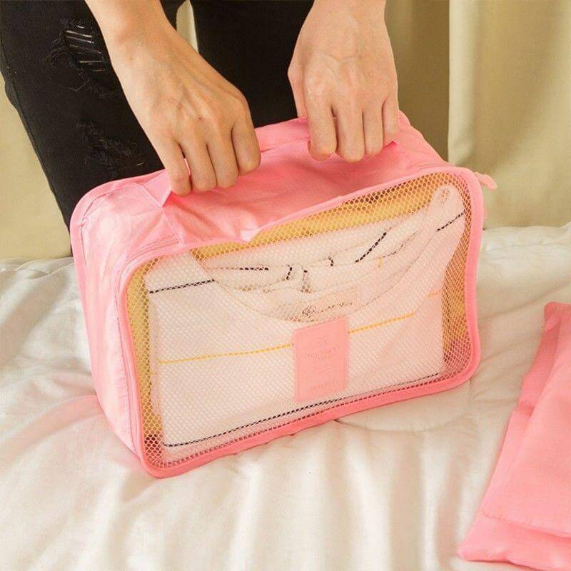 Set of two packing cubes, one large and one medium, for travel storage