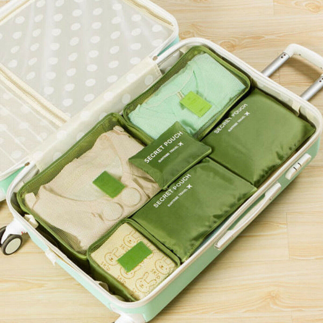 Organize your travel essentials with these unisex space-saving luggage organizers, 2-set.