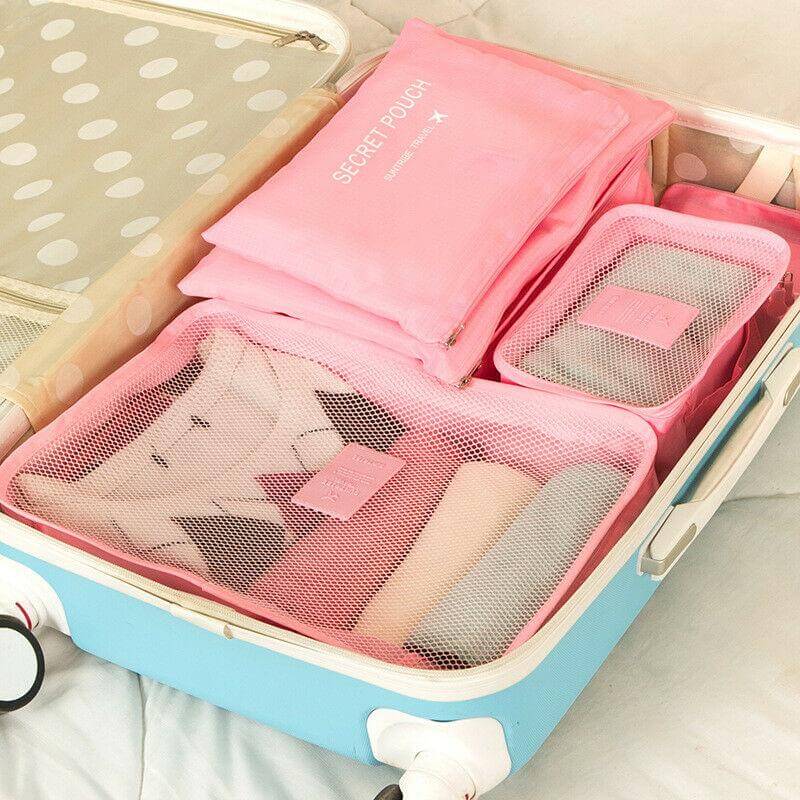 Efficient travel storage bags: Unisex 2-set luggage packing organizers. Ideal for space-saving.