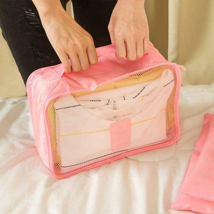 Unisex 2-set travel organizer bags. Space-saving packing cubes for all your travel accessories.