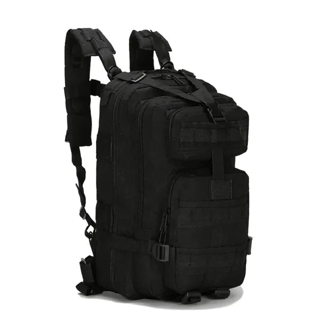 All-in-one unisex emergency survival kit with essential gear in a durable tactical prepper backpack.