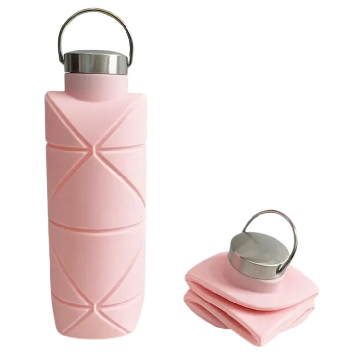 Durable silicone collapsible water bottle, 25 fl oz. Leakproof & portable for gym, hiking, or daily hydration needs.