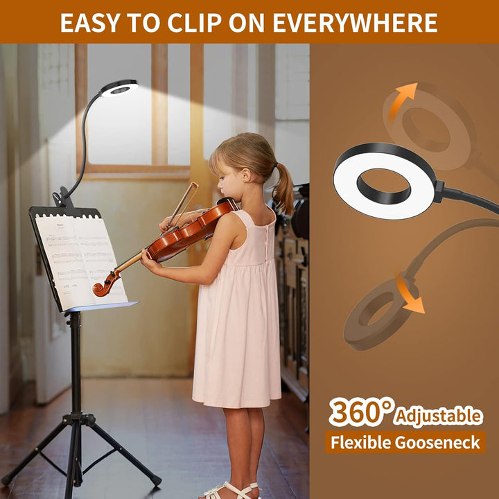 USB powered LED clamp lamp with flexible gooseneck, providing adjustable lighting
