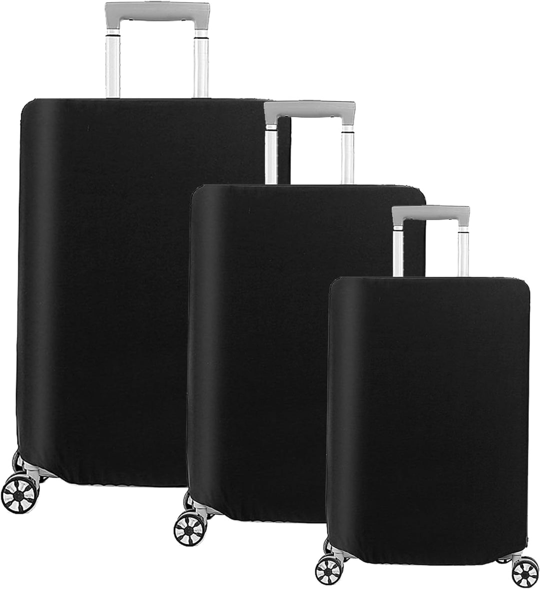 Unisex 3-piece stretchable luggage cover set, protecting suitcases from scratches & dust during airport travel.