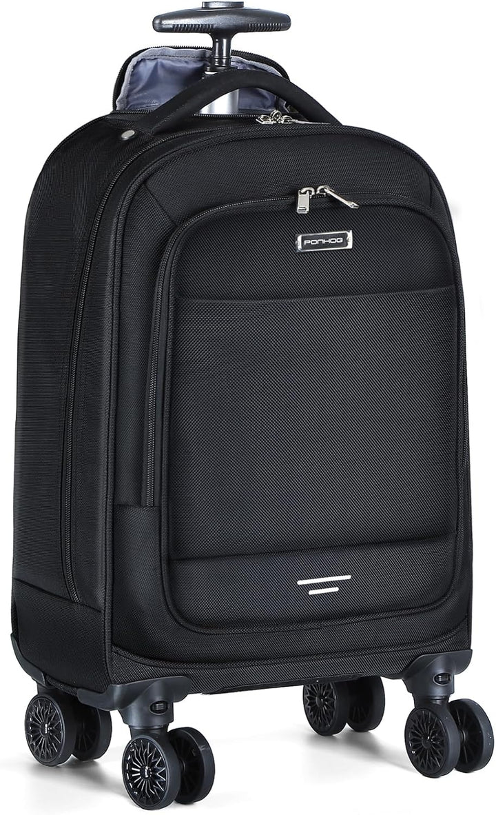 Unisex 30L rolling laptop backpack with spinner wheels, ideal for travel & business
