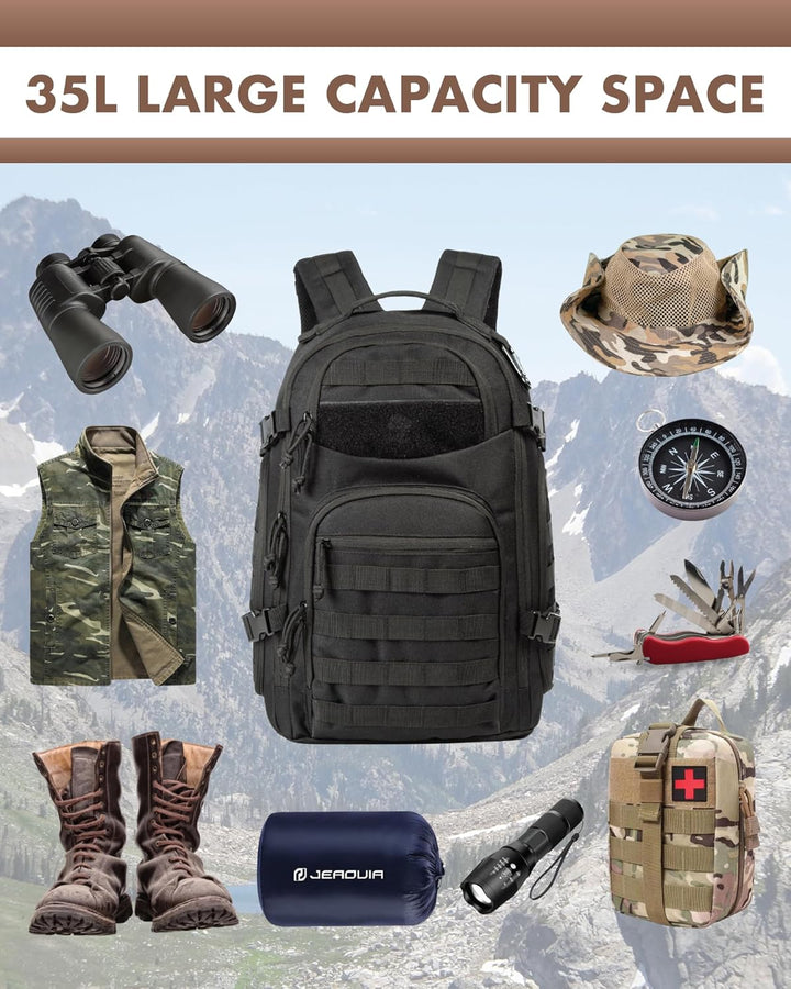 Unisex 35L Outdoor Tactical Backpack with Laptop Storage