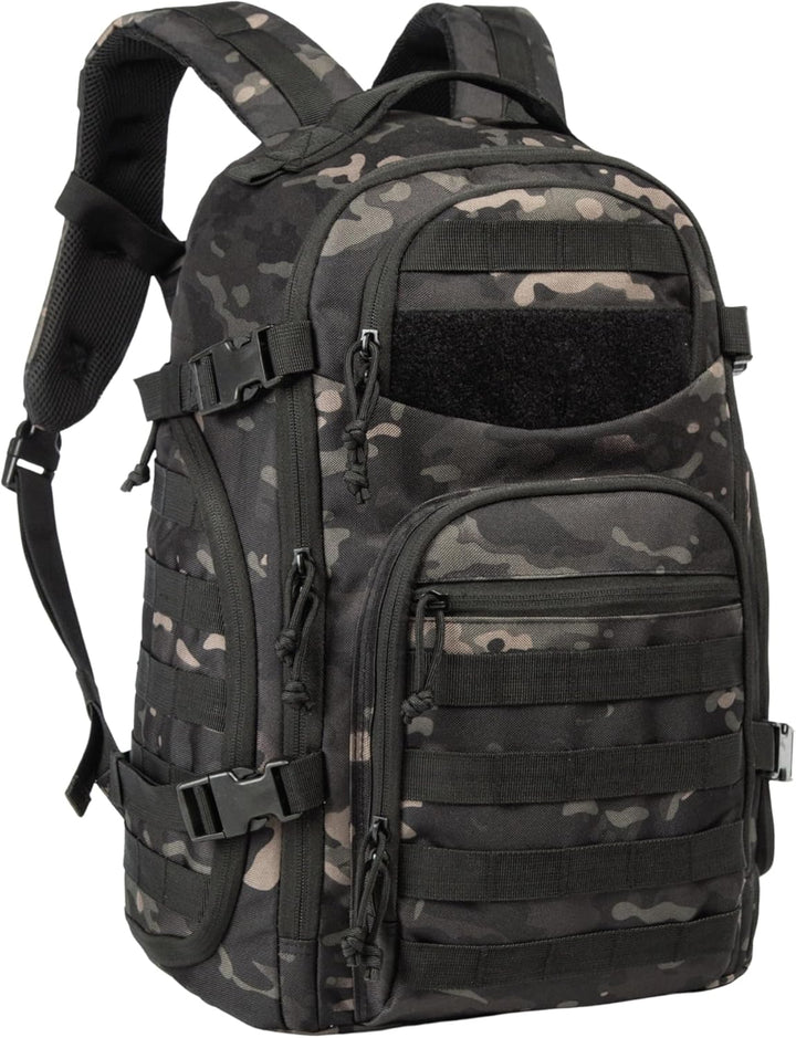 Unisex 35L tactical outdoor backpack with Molle system & laptop storage for hiking, travel, camping adventures.