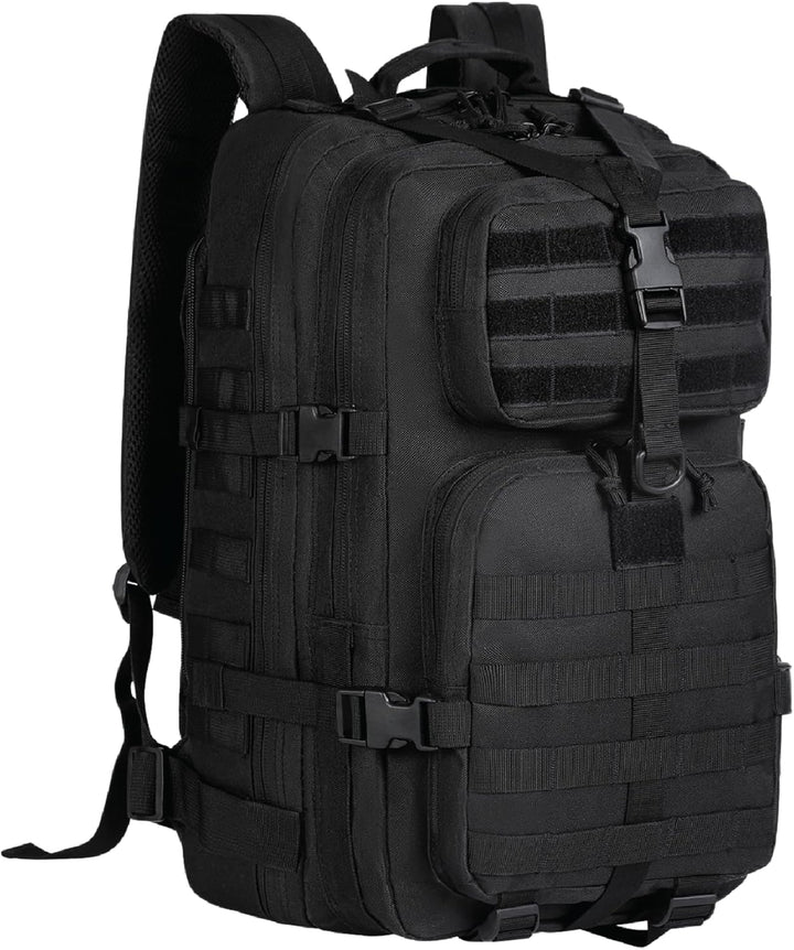 Spacious 35L outdoor tactical daypack for hiking, camping, & travel; offering ample storage & rugged durability.
