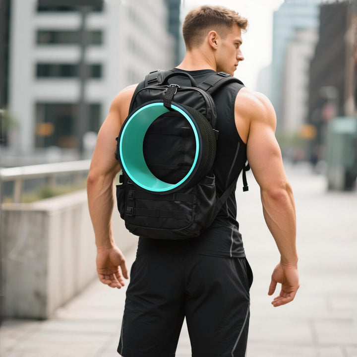 Fitness equipment combo: Artheva back roller wheel set and yoga blocks for recovery.