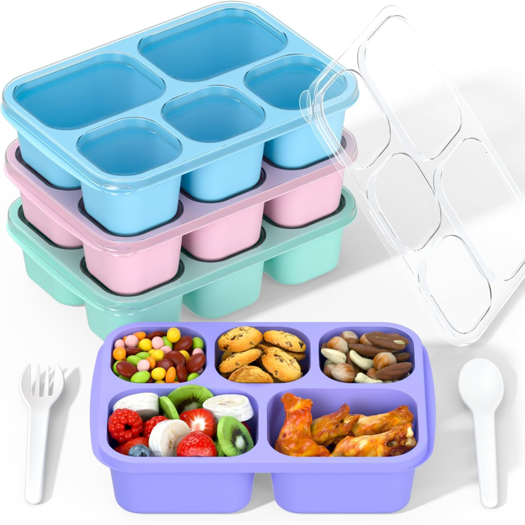 Kitchen organization solution: 4 bento lunch containers designed for efficient food storage and packing.