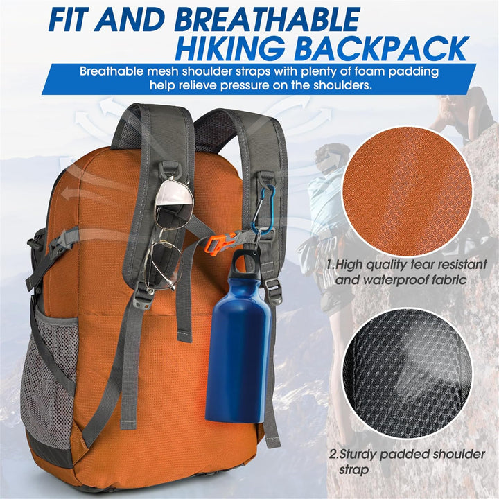 Lightweight, packable 40L waterproof hiking backpack. Unisex design for camping & travel.