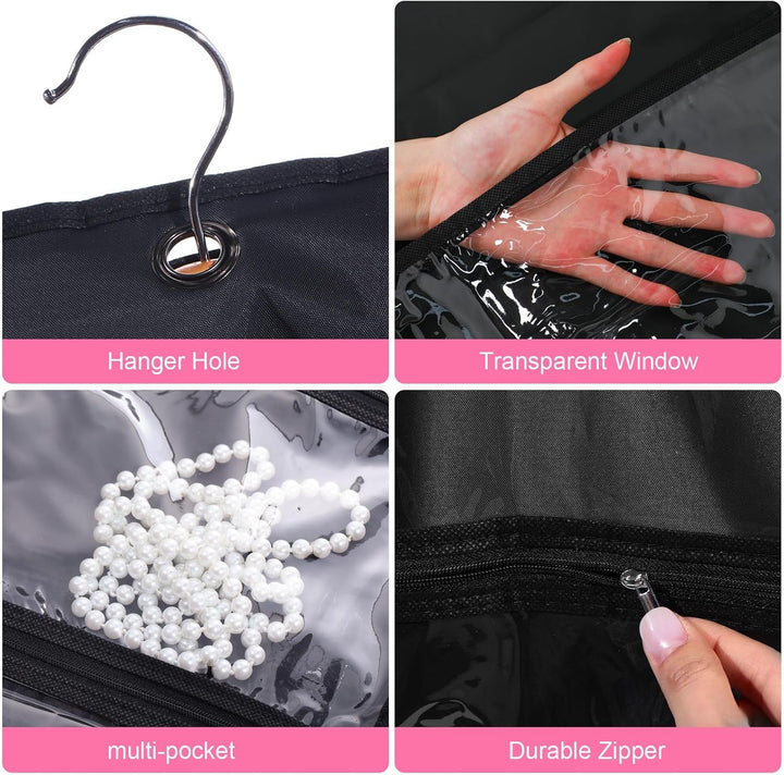 Protect your wardrobe! 5-pack clothing protector bags with clear viewing pockets & convenient fold loop.