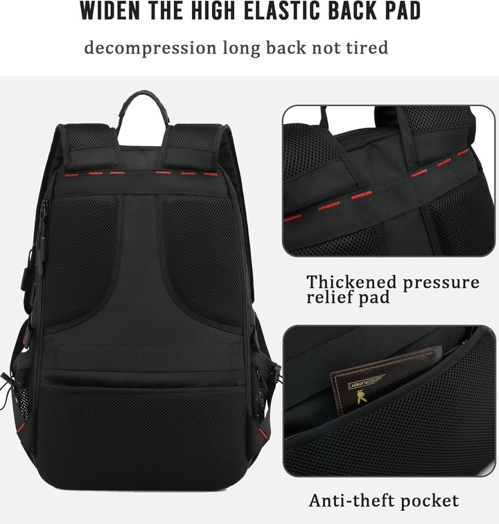 Versatile 60L anti-theft travel backpack. Water-resistant, ideal for laptop commuting or outdoor adventures. Unisex design.