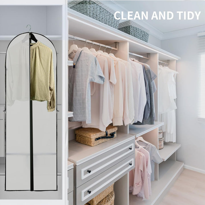Multi-pack of 70-inch garment storage bags, a practical home storage solution for long clothing.