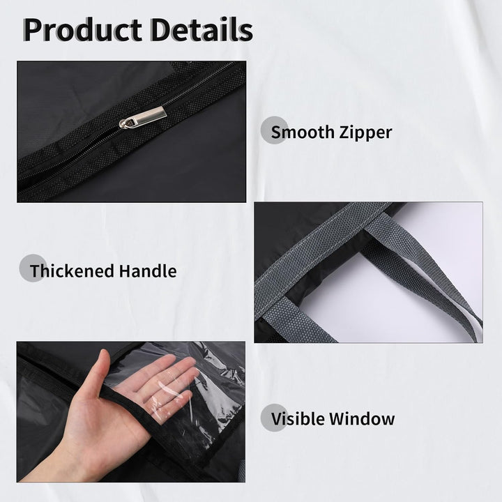 Durable clothing protector: 70-inch garment bag, ideal for storing long dresses and suits.