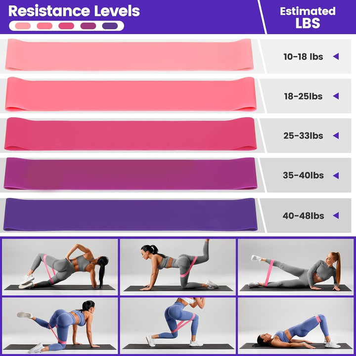 Pilates starter kit with resistance band, yoga ring, stability ball, and non-slip grip socks for exercise