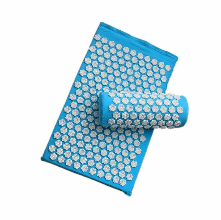 Effective acupressure mat & pillow set for back, neck, & muscle pain relief, promoting healing & relaxation.