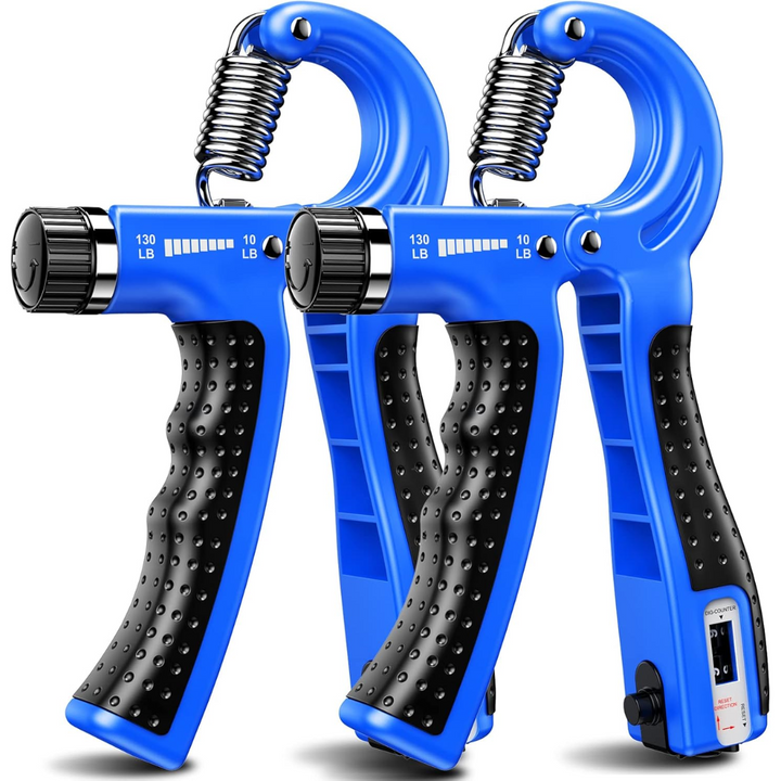 Gym accessory: Two adjustable hand grip strengtheners for daily exercise & building forearm strength.