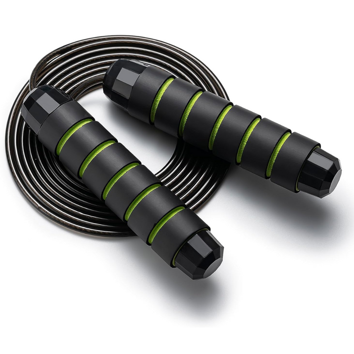 Unisex adjustable speed jump rope with tangle-free bearings for fitness, cardio & agility training.