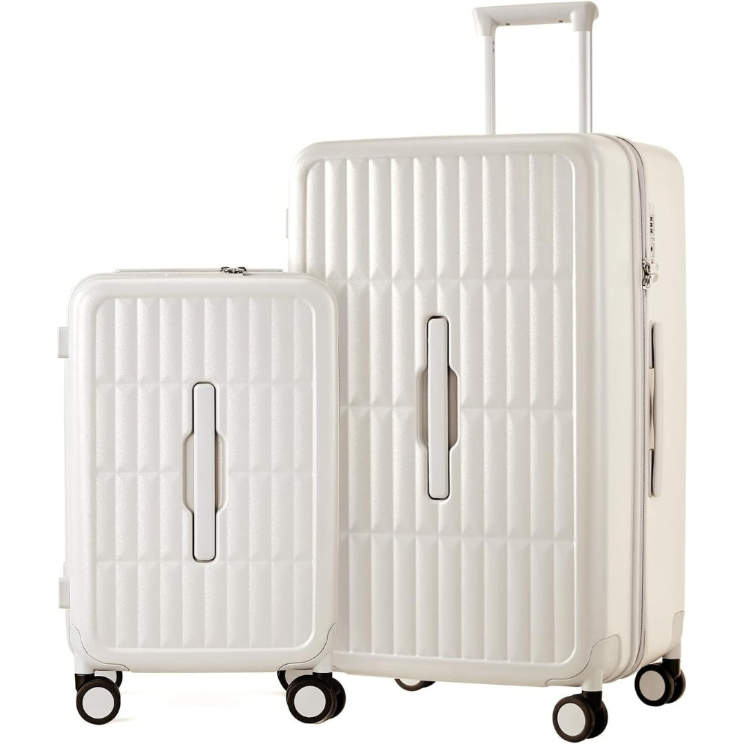 Airline-approved carry-on luggage, 20-inch hardshell spinner with unique 3:7 split design, unisex travel bag