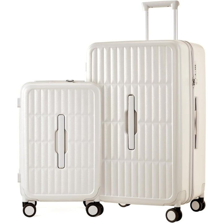 Airline-approved carry-on luggage, 20-inch hardshell spinner with unique 3:7 split design, unisex travel bag