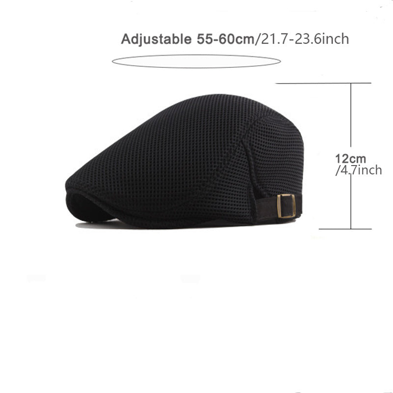 Unisex AirStyle cap, lightweight summer flat cap, breathable polyester, casual British style