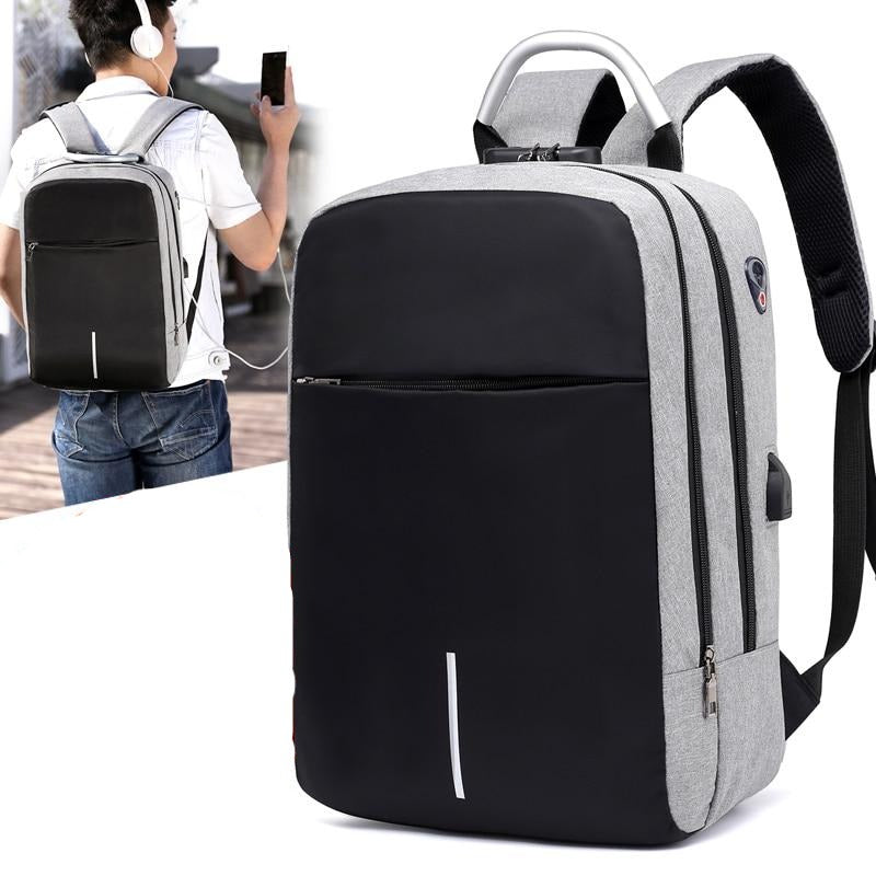 Unisex Anti-Theft Backpack, water-resistant SafeCarry with integrated USB charging port for secure travel.