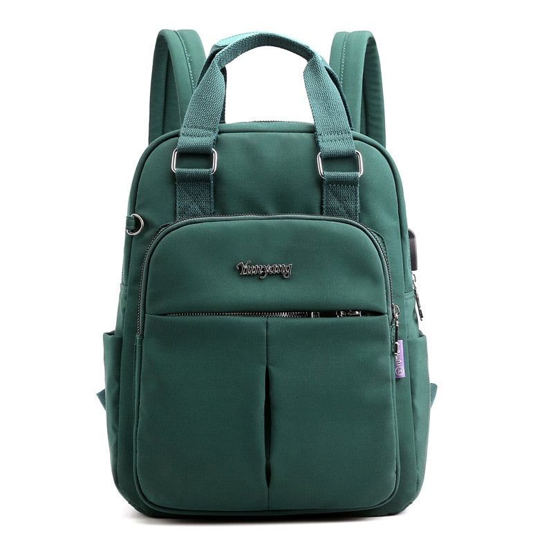 Back view of the ergonomic anti-theft backpack, ideal for secure travel & comfortable daily use.