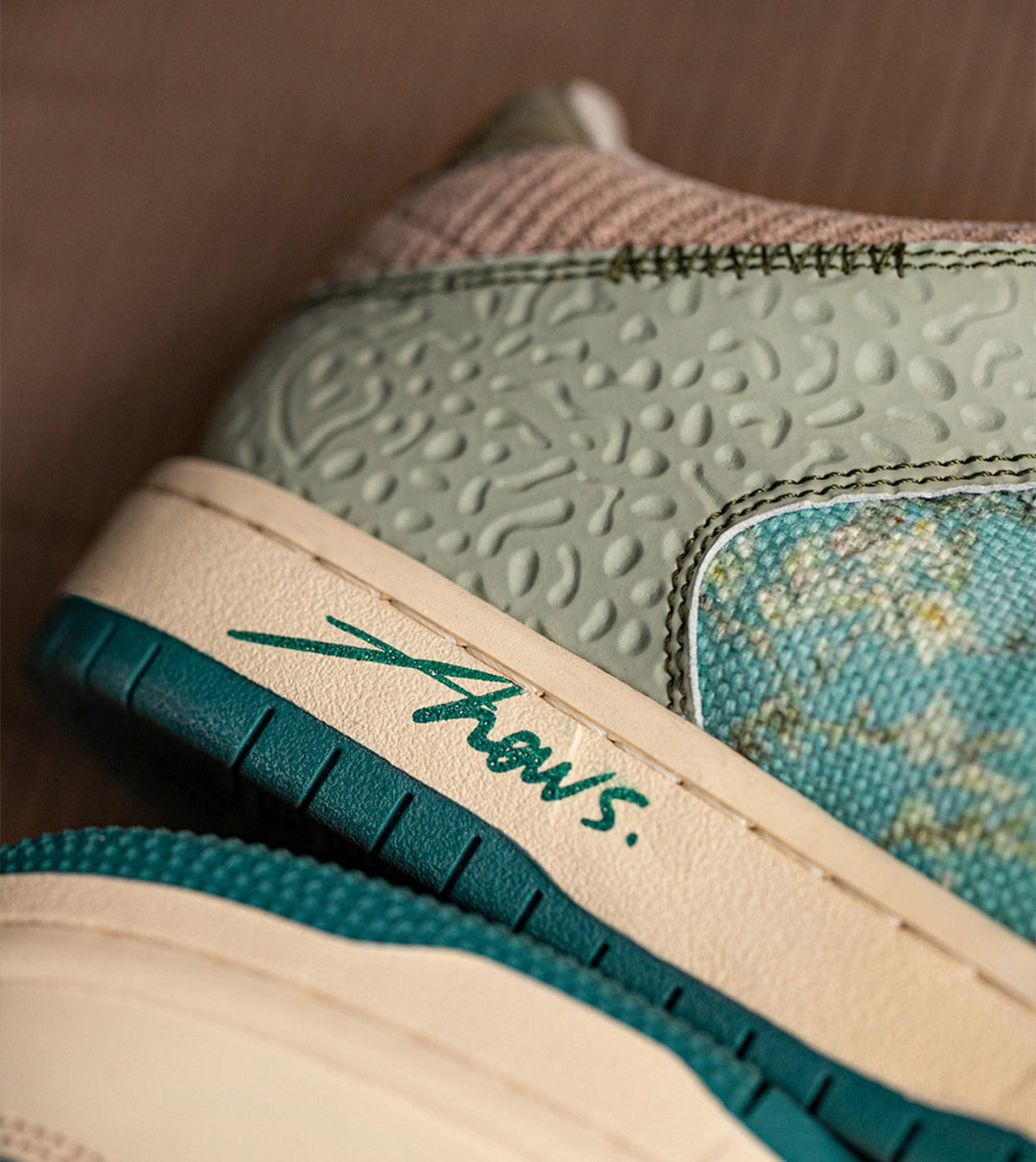 Unique Almond Blossom art print sneakers, stylish and comfortable footwear for everyday fashion.