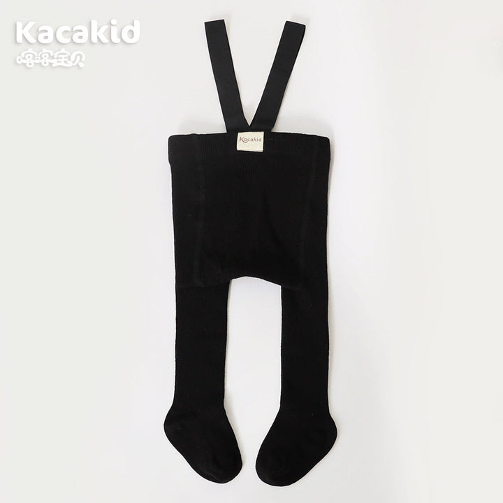 Grey knitted high-waisted baby pants, essential unisex baby clothing for everyday wear.