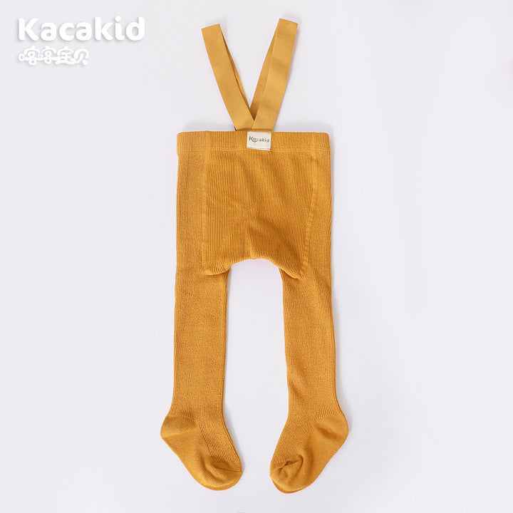 Toddler high-waisted knit trousers, super soft cotton blend for delicate baby skin.
