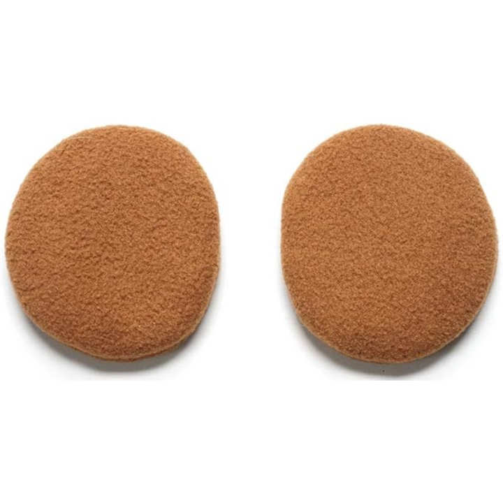 Side view of bandless fleece ear warmers, compact and comfortable for cold weather.