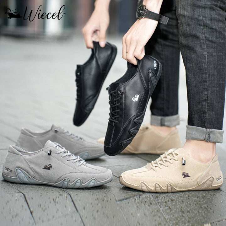Minimalist athletic walking shoes for men & women, offering anatomical fit & protection.