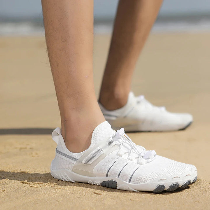 Unisex barefoot water shoes for all-terrain outdoor adventures. Quick-dry & flexible aqua shoes, perfect for beach & river.