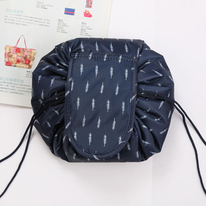 Close-up of a waterproof drawstring bag fabric, emphasizing its durable and travel-friendly material