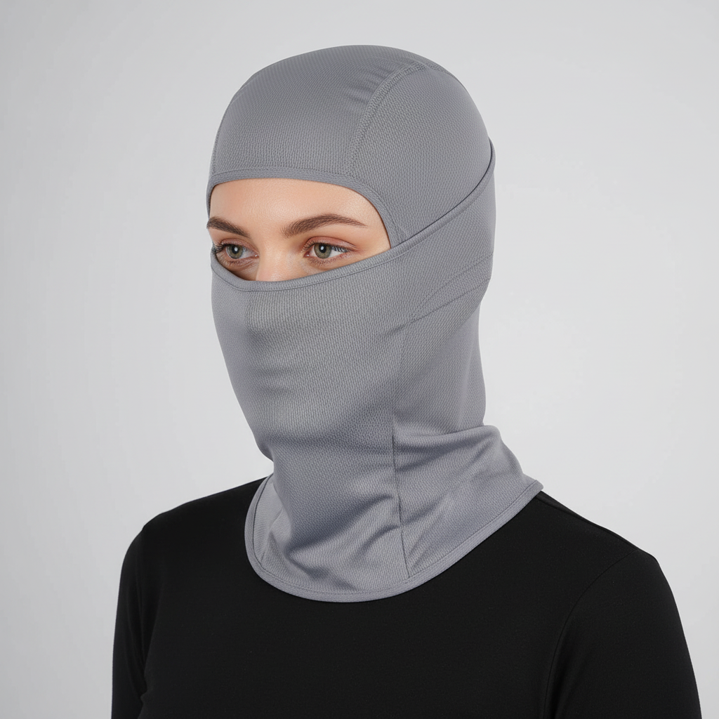 Unisex black balaclava, perfect winter accessory for cycling & skiing, blocks wind & UV rays