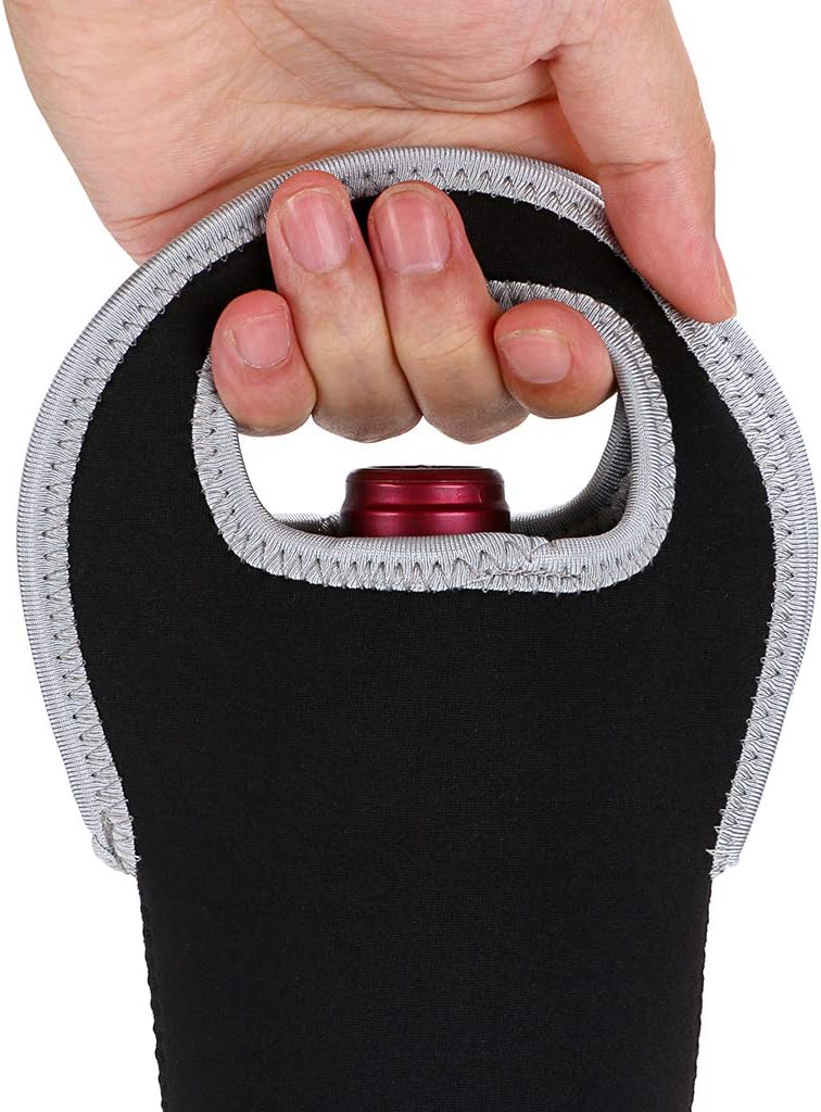 Stylish black insulated carrier for two wine bottles, perfect for any outing