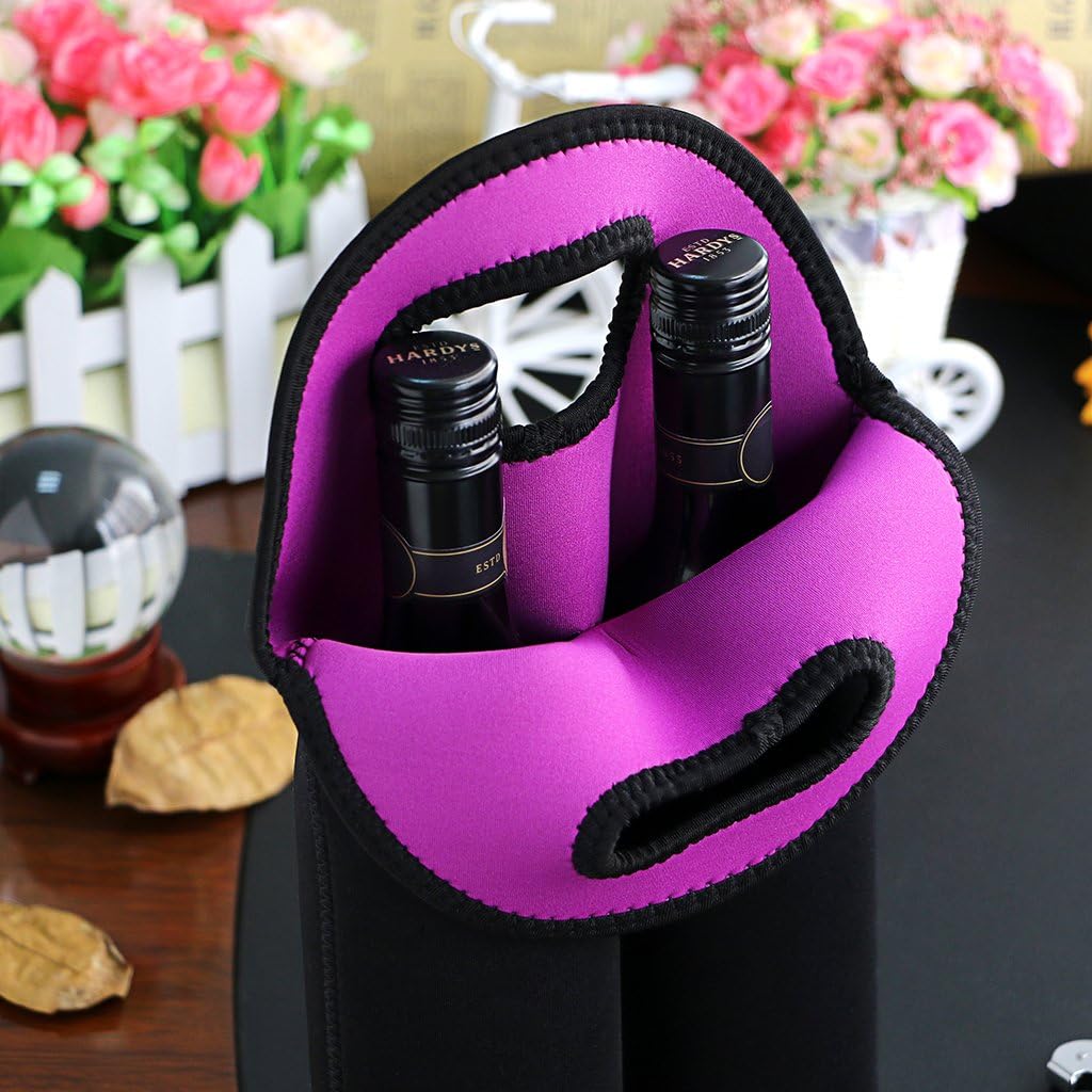 Stylish insulated wine carrier bag to transport two bottles, ideal for outdoor events